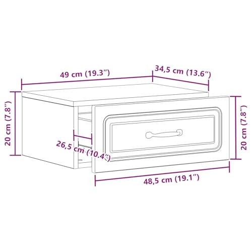 Commode polyvalente pour chambre et salon avec tiroir suspendu