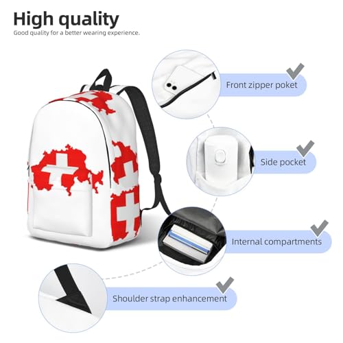 Sac à dos d'infirmière avec compartiment PC portable imprimé suisse - 5
