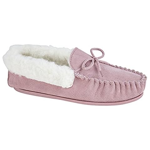 Mokkers Womens/Ladies Emily Moccasin Slippers (5 UK) (Pink) Cover