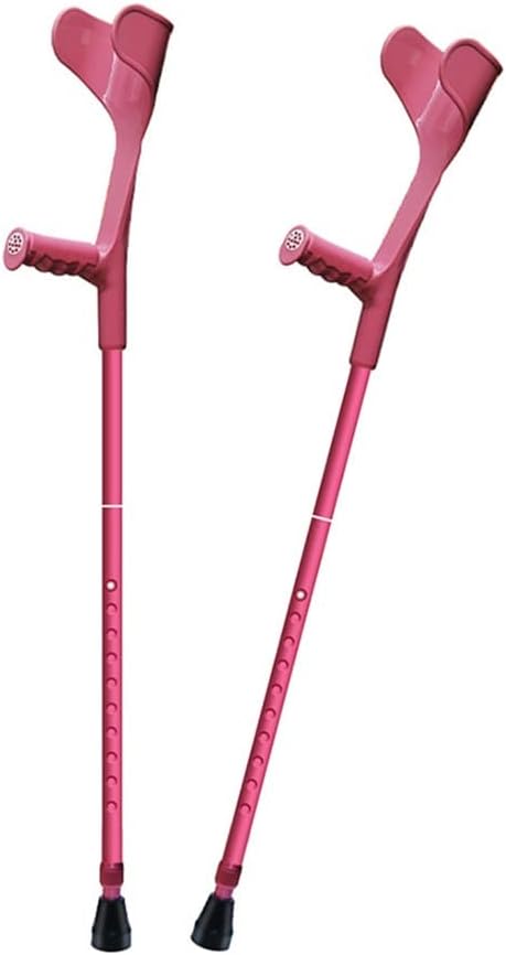GeRRiT 1 Pair 2 Units Crutches Adults, Medical Forearm Crutches, Folding Walking Sticks, Adjustable Crutches, for Adults and Children with Heights 140-190cm Decorate, Pink