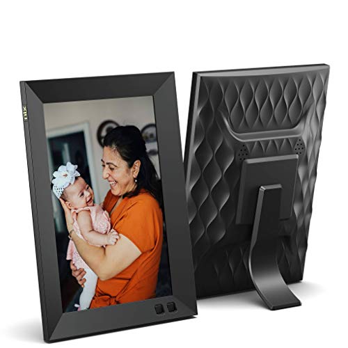 NIX 8 Zoll Digitaler Bilderrahmen. HD Fotos in gleicher Diashow, IPS-Display, Automatische Bilderdrehung, Energiesparender Bewegungssensor, Wandmontierbar, Uhr/Kalenderfunktion, Fernbedienung