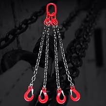 Lifting Sling Chains, 4409 Lbs 4 Way Chain Slings for Mines Ports Building Heavy Goods Handling, 2 Ton Engine Lift Chain Rust Resistant Size 2m/6.6ft