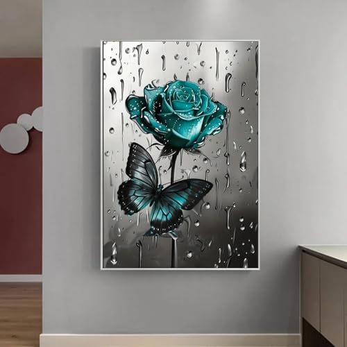 Cadri decorativi moderne turquoise cadre 70x100 cm grand tableau de salon à motif de fleurs