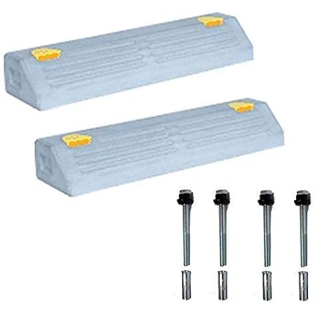 Amazon 駐車場のコンクリート製車止め カーストッパー Nsp 1b 幅600mm高1mm コンクリート用ピン付き 2個セット カーポート 車庫アクセサリ