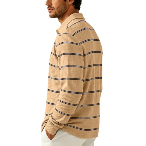 Mens Rugby Shirt Henley Button Collared Oversized Tshirts for Men - image 3