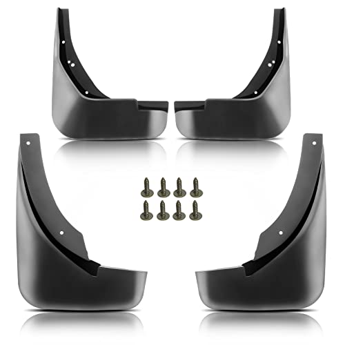 Image of YHTAUTO Set of 4 Mud Flaps Splash Guards Accessories Replacement for Audi A4 2009-2012 Sedan, Not Fit S-line & RS-line, Front and Rear LH RH, Black