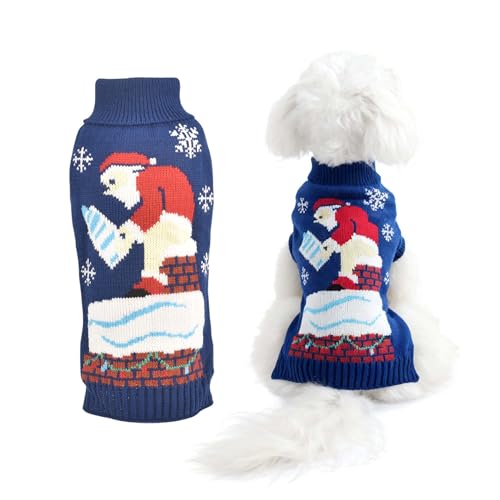 Pull de Noël pour caniche et grand chien tricot chaud extensible