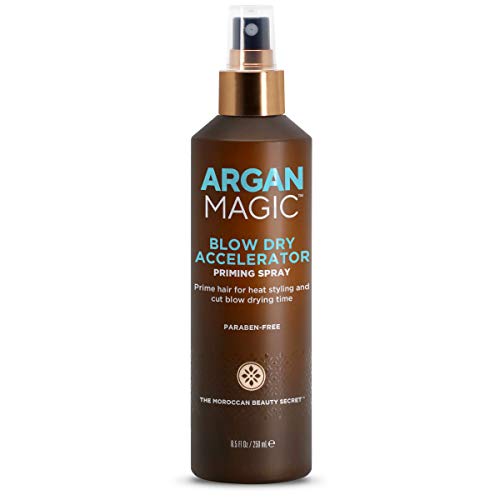 Argan Magic Blow Dry Accelerator & Priming Spray – Primes Hair For Heat Styling | Cuts Blow Drying Time | Formulated With Argan Oil & Botanical Extracts | Made In Usa | Paraben Free (8.5 Oz) #TOP12