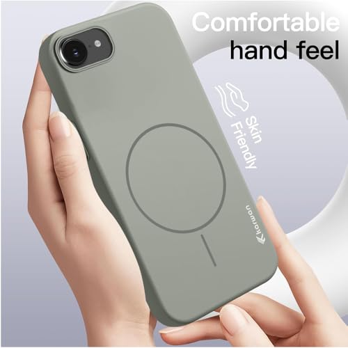 Image of KARWAN Ultra Slim MagEaze Magnetic Matte Finish Back Case Cover Compatible with iPhone 16E N52 Magnetic Ring, Wireless Charging Compatible, Scratch Resistant, Hard PC, Grey