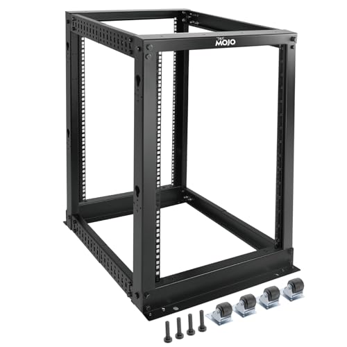 Tecmojo 15U �I�[�v���t���[���T�[�o�[���b�N 4�|�X�g ���߉\�ȉ��s�����[�����O�l�b�g���[�N���b�N �R���s���[�^�[/�f�[�^/AV/IT/�T�[�o�[�p ���o�C���^�C�v