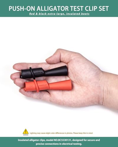 Image of Multimeter Alligator Clips, Insulation Alligator Clip with Flexible Boots for 2mm Diameter Probe Tips