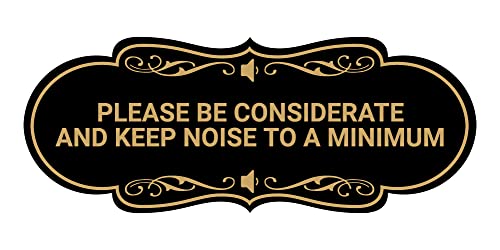 Plaque de signalisation silence noir et doré grand format pour bureau