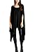 Batwing Dress Womens Flared Solid Knit Poncho Tunic Top Black OS