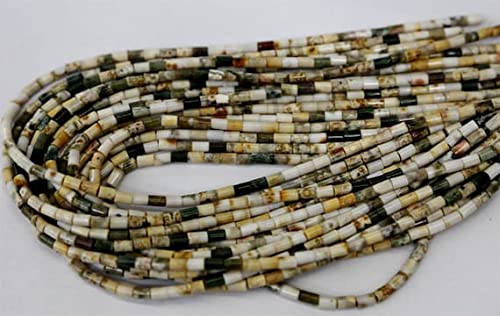 Jaspe vert océan 4x6mm en tubes pour réparer et personnaliser vos bijoux en pierre