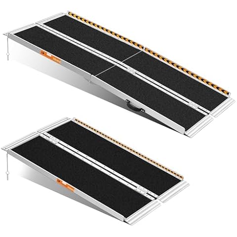 TaiH Leo 4FT & 6FT Wheelchair Ramps, 800 LBS Capacity Wheel Chair Ramp, Portable Wheelchair Ramp Scooter Ramp, for Home, Steps, Stairs, Doorways, Curbs Black Cover