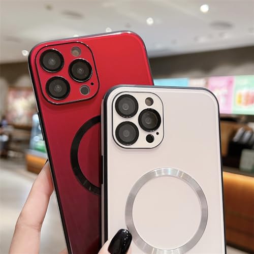 Coque magnétique iPhone 14 Pro dégradée blanc bleu antichoc