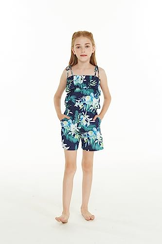 Image of Family Matching Hawaiian Clothes, Orchid Breeze Navy | Lightweight 100% rayon • Family matching outfits • Beach vacations • Luaus • Cruises • Family photos