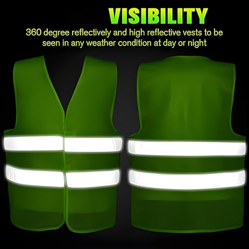 5 x Stück Warnwesten Auto, Gelb Warnweste, 2025 gemäß ISO20471, KFZ Sicherheitsweste, Erwachsene Warnschutzweste, EU Norm, high Visibility Vest, Sicherheits Set, Autozubehör