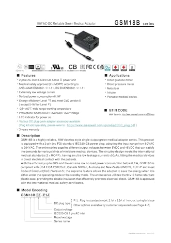 Alimentation à découpage GSM18B 24V bloc médical compact - 3