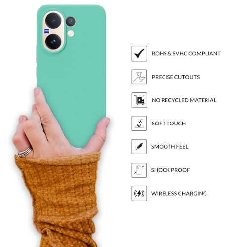 Image of SPRIG Compatible with Vivo V60 Premium SilkTone Back Cover Drop Tested Shock Proof Mobile Case for Men, Women, Boys and Girls with Camera Protection (Turquoise Blue)