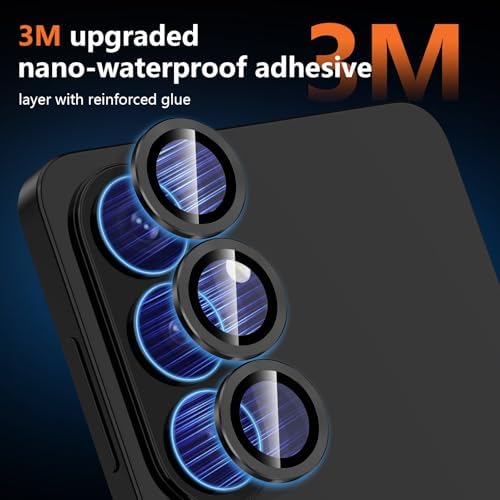 Avocase for Samsung Galaxy S26 Camera Lens Protector, Individual Metal Ring Tempered Glass Lens Cover, [Strong Adsorption] Scratch Resistant Ultra-Thin HD Clear Lens Cover, 1 Set-Black - 3
