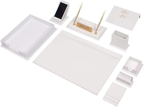 MOOG - Juego de escritorio de cuero accesorios de oficina organizador de oficina accesorios de oficina en casa suministros de escritorio organizador