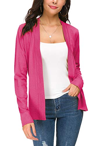 Image of EXCHIC Women's Long Sleeve Open Front Cardigan Sweater Lightweight Casual Knit Sweaters