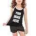 Customize Tank Shirt for Children Teen Personalized Cute Sleeveless Crewneck Tank Add Your Design Text/Photo/Image Black