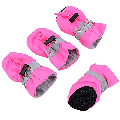 Mahanadi -Skid Puppy Shoes 4pcs Soft-Soled Dog Shoes with Adjustable Drawstring Dog Boots Pet Paw Care Protector for Small, Medium Pets Dogs |