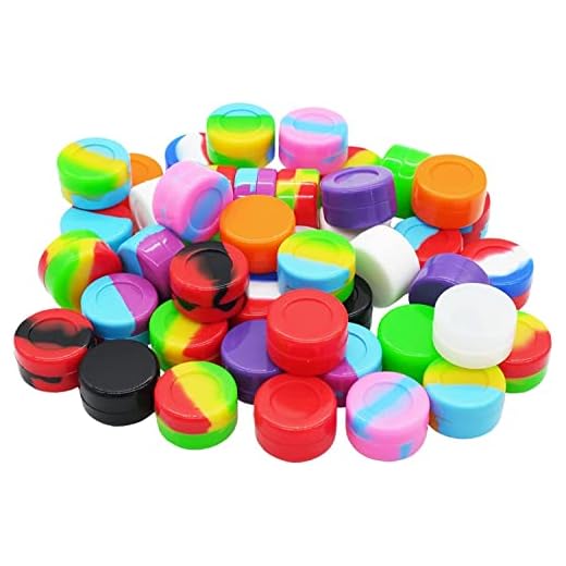 Pearwell 5ml Silicone Wax Containers Concentrate Sealed Oil Non-stick Jars (10) Multicolor