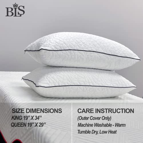 Premium ADJUSTABLE Shredded Gel Memory Foam Pillow-CertiPUR-US® - Hypoallergenic - Soft And Conforming-Reduce Neck And Shoulder Pain-Bed Pillows For Side Back Stomach Sleepers (Queen Size (Pack Of 1))