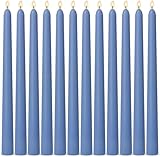 12-Pack Dusty-Blue Taper Candles, 10 Inch Unscented Dripless Candlesticks, Long-Lasting Burn Time of 7-8 Hours, Perfect for Home Décor Dinner Party Meditation