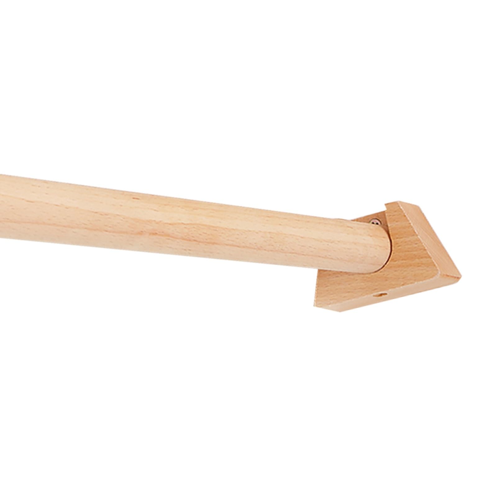 Karnisz z naturalnego drewna bukowego z litego drewna, 240 cm, montowany z boku, montaż na kołnierzu, pojedynczy pręt, podwójny pręt, trwały stylowy wystrój domu