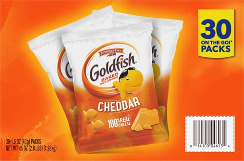Goldfish Crackers Big Smiles Variety Pack with Cheddar, Colors, and Pretzels, Snack Packs, 30 Ct