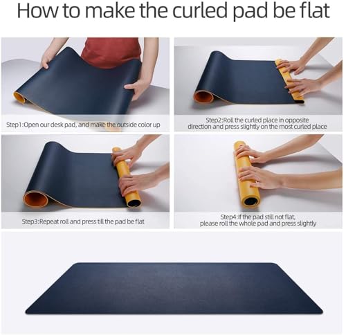 Image of OIVO INDIA PU Vegan Leather Mouse Pad, Non-Slip, Anti-Skid, Reversible use, Single Color, Splash-Proof Suitable for Gaming, Computer, Laptop, Home & Office (60cm X 30cm Blue Yellow)