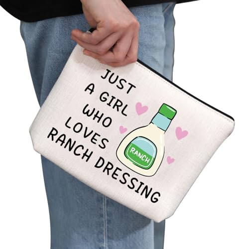 G2TUP Funny Ranch Dressing Gift Who Loves Ranch Dressing Makeup Bag Salad Saucey Lover Cosmetic Bag Funny Foodie Gift (Ranch Dressing MB)2