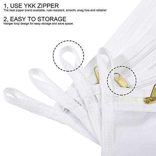 Tenrai Delicates Laundry Bags, Bra Fine Mesh Wash Bag For Underwear, Lingerie, Bra, Pantyhose, Socks, Use Ykk Zipper, Have Hanger Loops, Small Openings (White, 3 Small) #TOP2