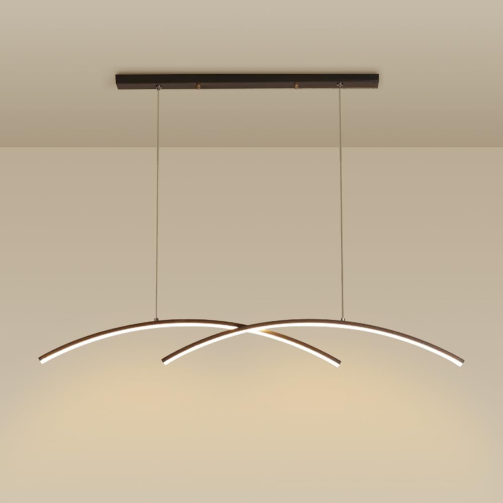 LYMSXAZOU Modern LED Pendant Light Linear Chandelier for Dining Room 26W Ceiling Lamp Fixture Height Adjustable Hanging Lights Rooms Bedroom Restaurant