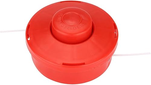 Miniatura 4 de Cabezal de corte universal, alimentación de golpe, desbrozadora, cortador de hierba, gasolina, eje recto, M10 x 1.25 LH (rojo)