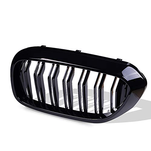 Runmade G30 Grille, Front Kidney Grill Compatible With Bmw 2017-2020 5-Series G30 G38 M5 520I 530I 535I 540I 550I Abs Double Slats Glossy Black #TOP2