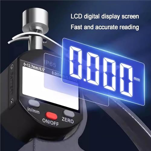 Calibrador Digital de Espesor 0-12.7mm con Pantalla LCD, Precisión de 0.001mm y Peso de Contacto Ajustable de 50g y 100g miniatura 5