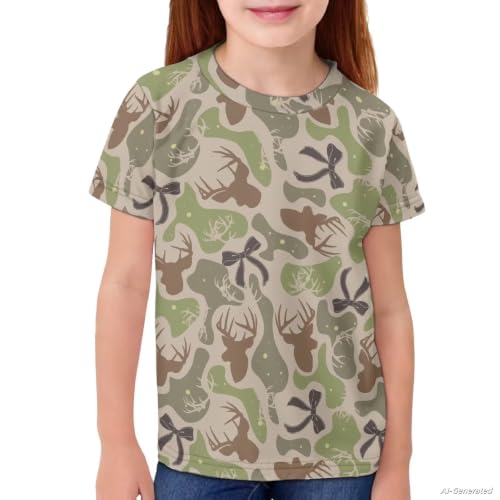 Image of Renewold Kids Novelty T-Shirt for Girls Boys Short Sleeve Crewneck Summer Tee Soft Breathable Graphic Shirt for Age 2-16
