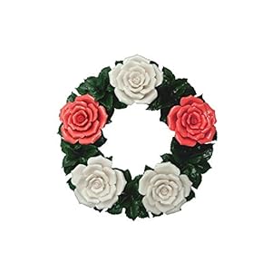Fiori funebri – Fiori tomba – Fiori cimitero – Corona floreale in ceramica – Rose – Decorazione del giardino o da tavola – fiori funerario – Tomba Decorazione – resistente alle intemperie