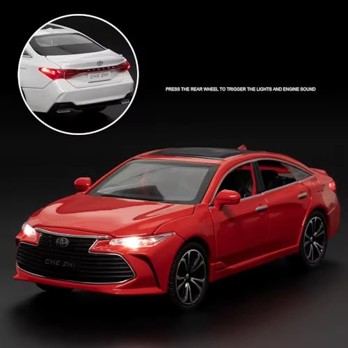 Image of Invite Enterprise Toy Car 1:24 Toyota Avalon Metal Alloy Diecast Car Model Miniature Model With Sound Light Model Boys Toys For Children's? Red - Color ?
