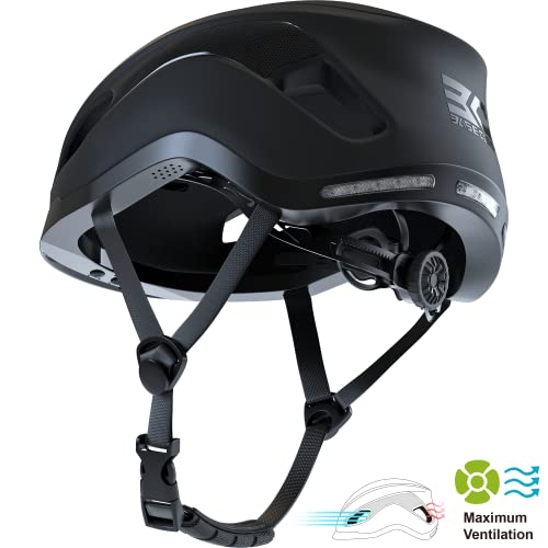 Base Camp Sf-999 Smart Bluetooth Bike Helmet With Speakers Microphone| Rear Led Lights With Smart Turn Signals | Fr Fit System | Urban Adult Bicycle Helmets For Cycling,Skateboard,E-Bike,Scooter,Black #TOP6