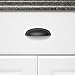 Amazon Basics Modern Bin Cup Drawer Pull, 4.13-inch Length (3-inch Hole Center), Flat Black, 10-Pack