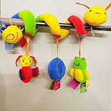zhongdada Spiral Pram Toys for Babies -Plush Hanging Baby Rattle Sensory Toys for Crib Mobile Bassinet for 0 3 6 9 12 Boys Girls 100g - Image 5