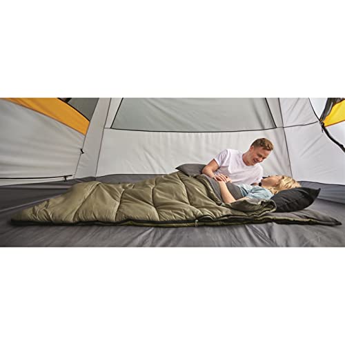 Guide Gear Canvas Hunter 20-Degree Double Sleeping Bag For Adults And Kids 2-Person Warm Winter Cold Weather Lightweight Portable For Camping, Backpacking, Hiking, Outdoors #TOP2