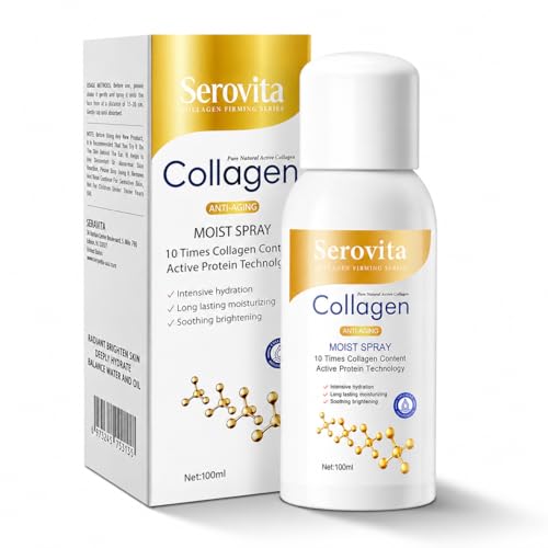 Serovita Firming Collagen Spray Hydrating Anti-Aging Moisturizer Mist for Face & Body Fast-Absorbing Non-Greasy Suitable for all skin types including sensitive skin 100ml