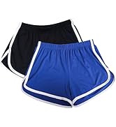Cameway 2 Pack Women Cotton Running Athletic Shorts Gym Yoga Summer Active Dance Shorts Pants